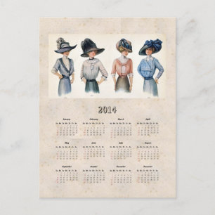 Taschenkalender zur edwardianischen Mode 2014 Postkarte