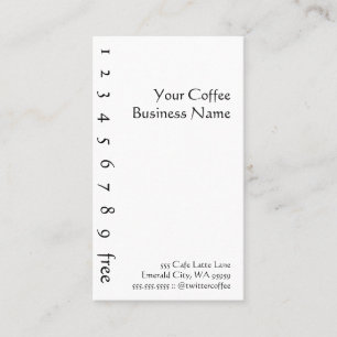 Taschenkarten-Loyalitätskarte für Kaffee Treuekarte