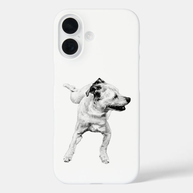 TaschenPivot, Minimaler Hund iPhone 16 Hülle (Rückseite)