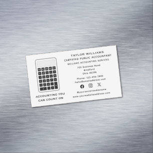 Taschenrechner Buchhalter Geld Aktuar Soziale Medi Magnetische Visitenkarte
