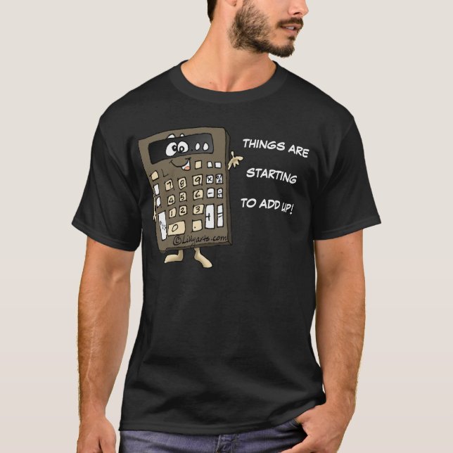 Taschenrechner-Cartoon-T - Shirt-Kleid T-Shirt (Vorderseite)