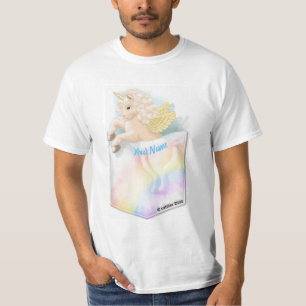 Taschenregenbogen-Einhorn T-Shirt
