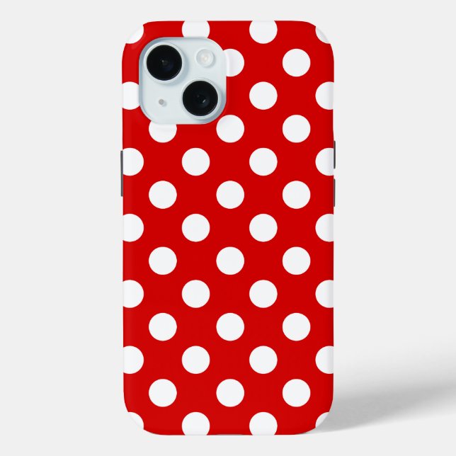 Taschenrot mit weißem Polka-Punktmuster Case-Mate iPhone Hülle (Rückseite)
