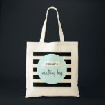 Taschentasche Tragetasche<br><div class="desc">Diese Tasche ist mit einem fein grünen Banner auf einem schwarz-weiß gestreiften Hintergrund gestaltet. Personalisieren Sie diese Tasche mit Ihrem Namen oder machen Sie sie zu einer Tasche,  die Ihren Bedürfnissen entspricht!</div>