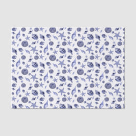 Taschentücher aus blauen und weißen Muscheln Seidenpapier