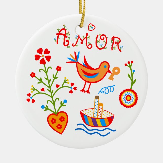 Taschentücher der portugiesischen Liebe Keramik Ornament (Vorne)