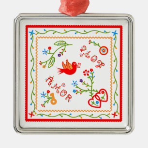 Taschentücher der portugiesischen Liebe Ornament Aus Metall