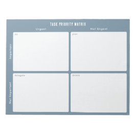 Task Priority and planner Matrix (blue) Notizblock
