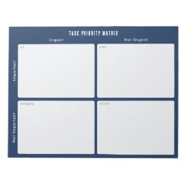 Task Priority and planner Matrix (dark blue) Notizblock