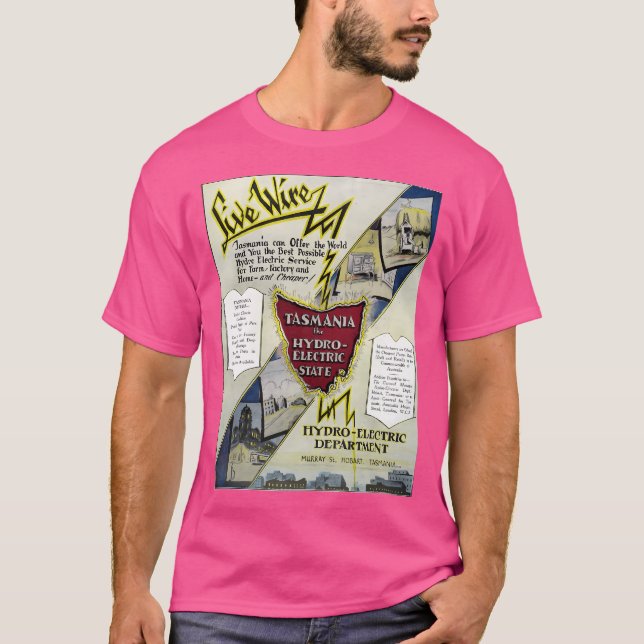 Tasmania 1929. Hydro-Power aus der Bas T-Shirt (Vorderseite)