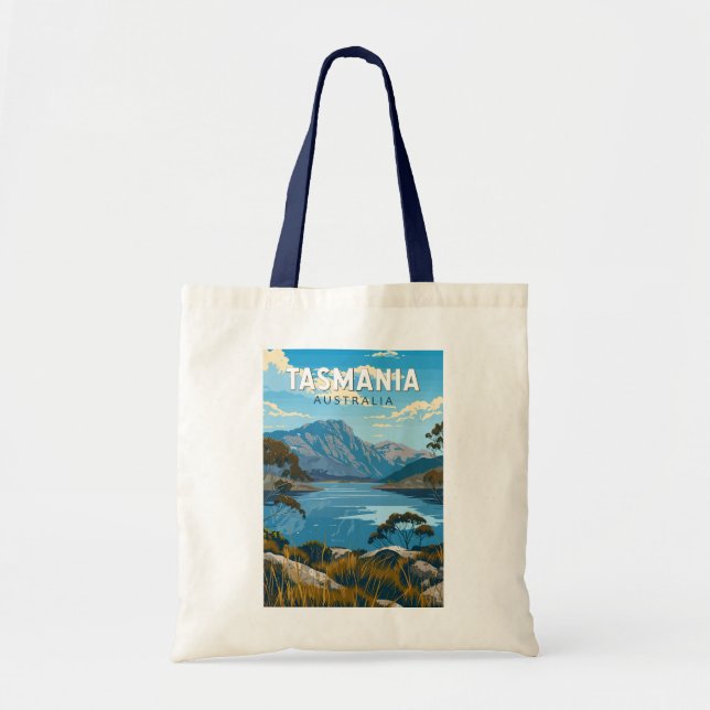 Tasmania Australia Reisen Kunst Vintag Tragetasche (Vorne)