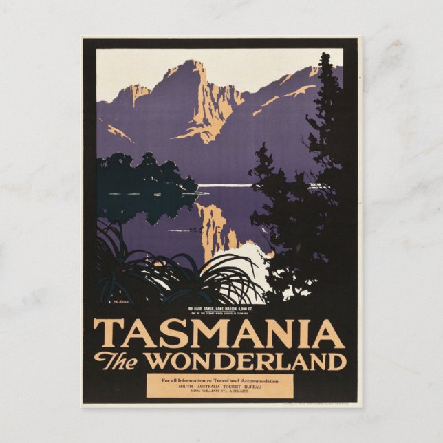Tasmania Die Wunderland Bergwelt Postkarte (Vorderseite)