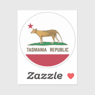 Tasmania Republic Thylacine Flag Tasmanischer Tige Aufkleber