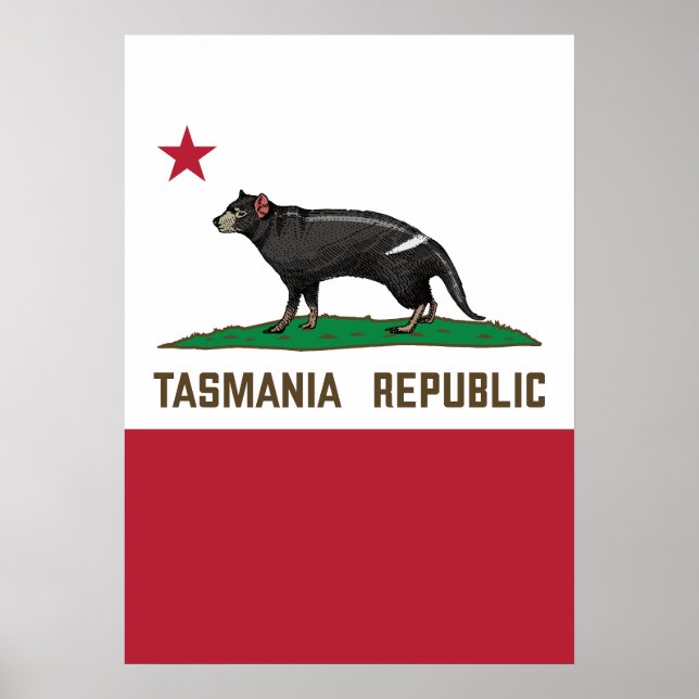 Tasmania Republik Tasmanische Teufelsflagge Poster (Vorne)