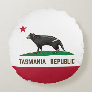 Tasmania Republik Tasmanische Teufelsflagge Rundes Kissen