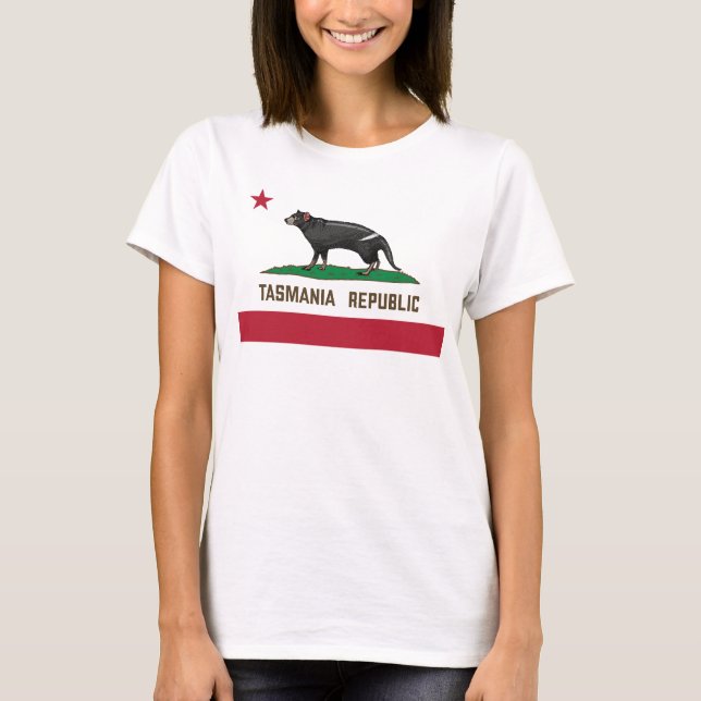 Tasmania Republik Tasmanische Teufelsflagge T-Shirt (Vorderseite)