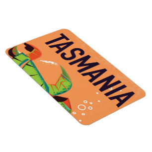 Tasmania Vintage Reiseplakat. Magnet