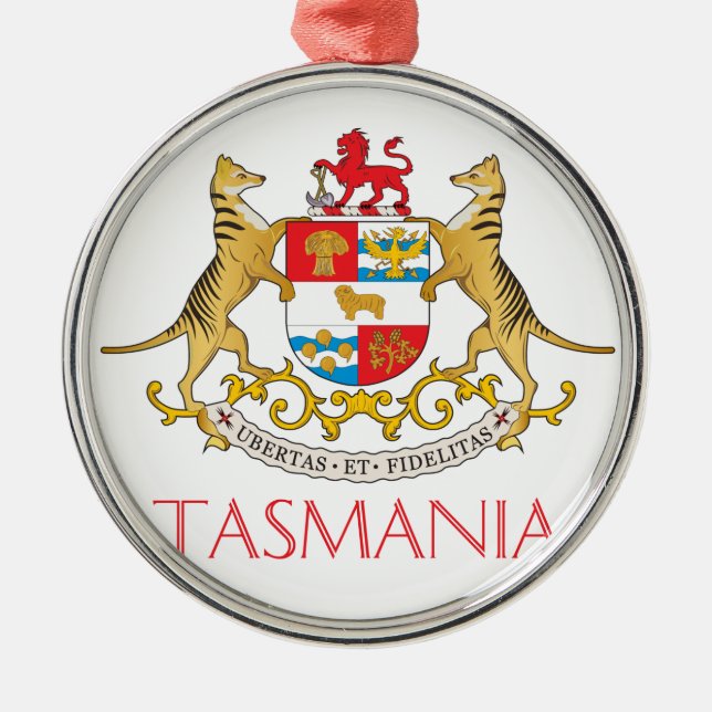 Tasmania-Wappen Silbernes Ornament (Vorne)