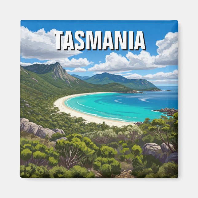 Tasmania Wineglass Bay Australien Magnet (Vorne)