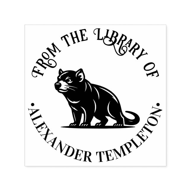 Tasmanian Devil Australia Library Book Name #1P Permastempel (Design)