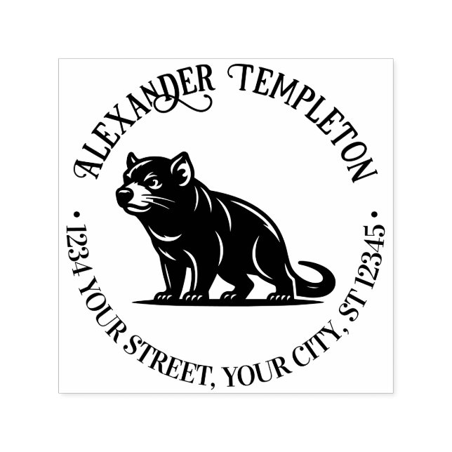 Tasmanian Devil Australia Name Rücksendeadresse #1 Permastempel (Design)