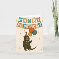 Tasmanian Devil Birthday Card - Australian Animal