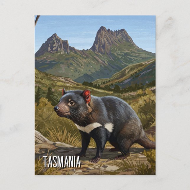 Tasmanian Devil Cradle Mountain Travel Postkarte (Vorderseite)