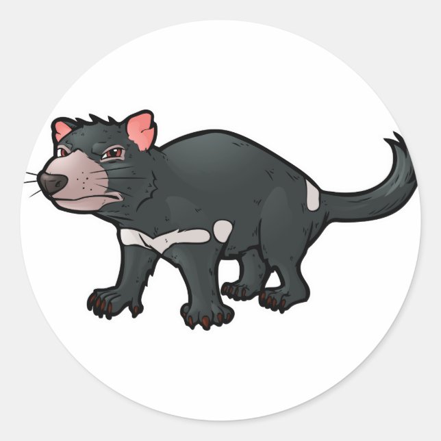 Tasmanian Devil Runder Aufkleber (Vorderseite)