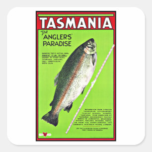 Tasmanien Australien Anglerparadies Angeln Quadratischer Aufkleber