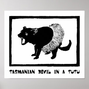Tasmanischer Teufel in Tutu Poster