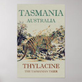 Tasmanischer Tiger, Beutelwolf, Tasmanien Australi Poster