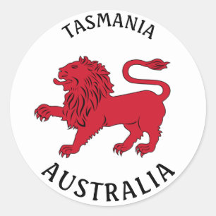 Tasmanisches Abzeichen (Australien) Klassischer Ru Runder Aufkleber