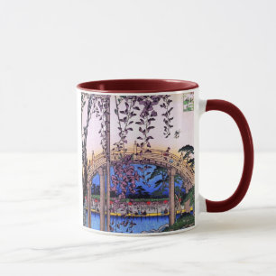 Tasse 藤と太鼓橋, glycines de 広重 et pont arqué, Hiroshige