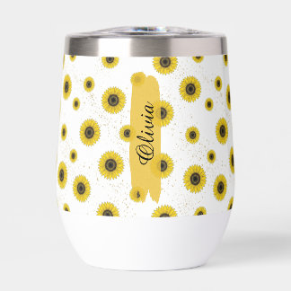 Tasse 11oz à motif Tournesol Blanc personnalisé