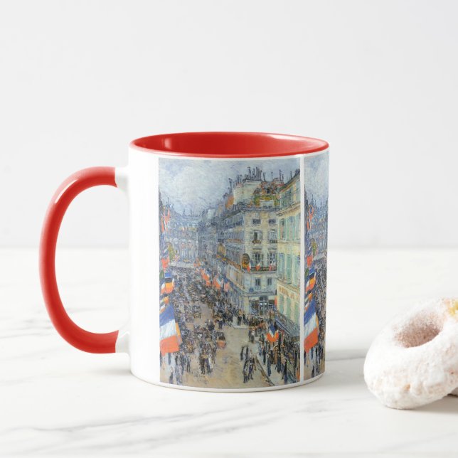 Tasse 14 juillet, rue Daunou par Childe Hassam (Avec donut)