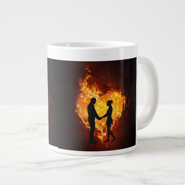 Tasse 15 oz. Bild von Herz und Liebe (Vorderseite Rechts)