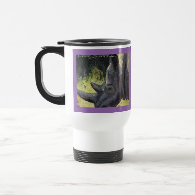 Tasse 15oz de voyage de banlieusard de rhinocéros (Gauche)