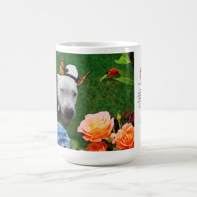 Tasse 15oz: Mitzy das Mariposa (Hund mit Flügeln) (Mittel)