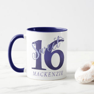 Tasse 16 ans   Aquarelle violette Grunge et Parties scin