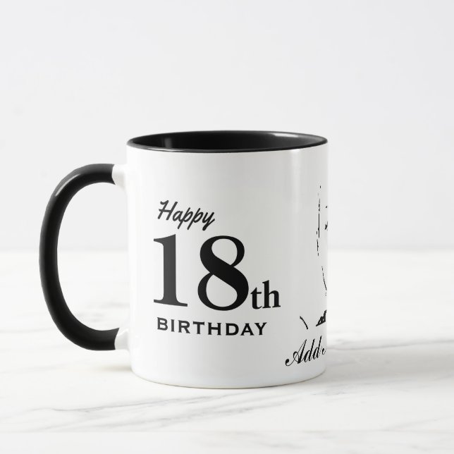 Tasse 18ème coutume heureuse de blanc de noir de (Gauche)