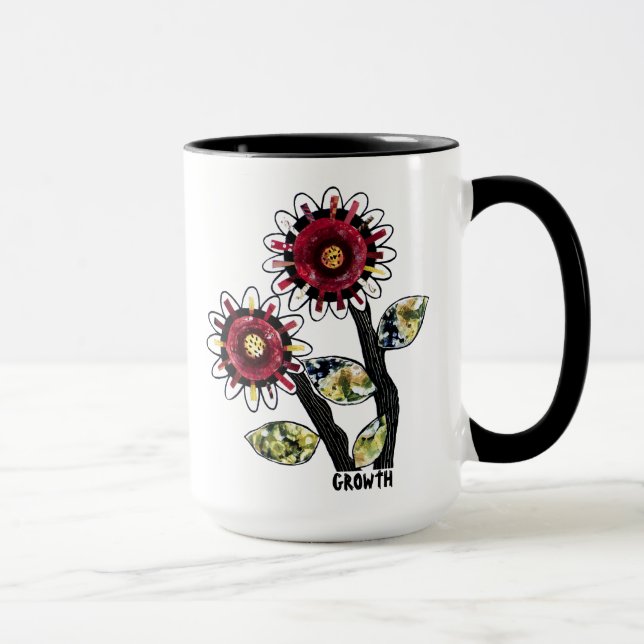 Tasse 1 - Mit Blumenabstraktes (Rechts)