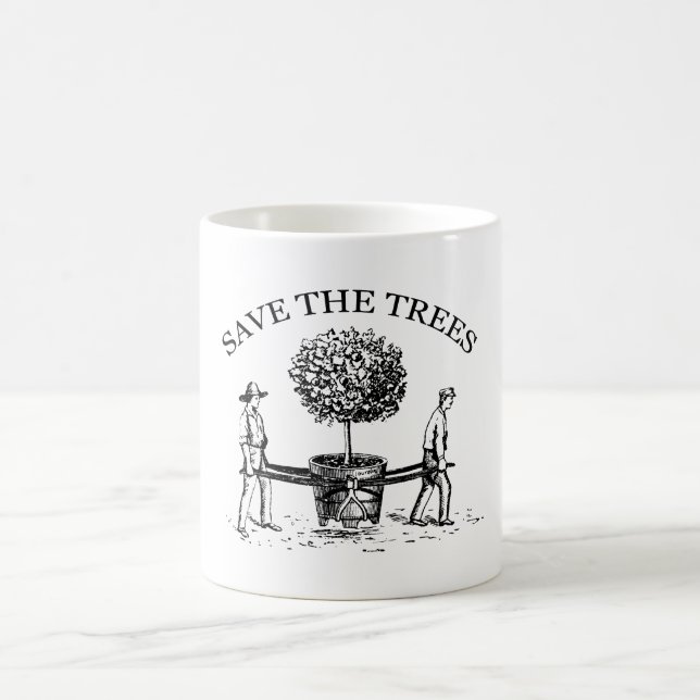 Tasse 1 zur Vintagen Abbildung der Bäume gerettet (Mittel)