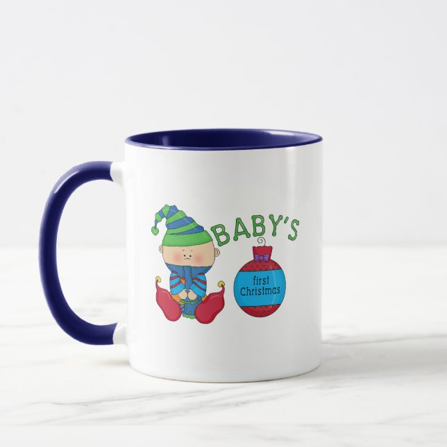 Tasse 1er T-shirts et cadeaux elfes de Noël (Gauche)
