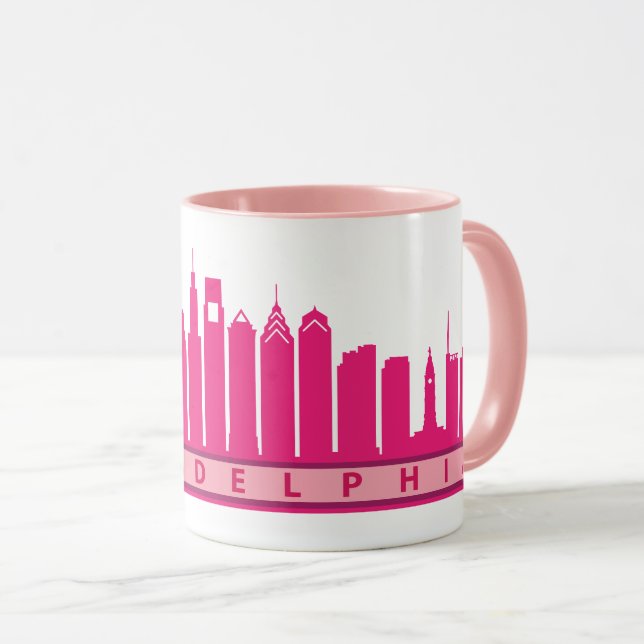 Tasse 2019 d'horizon de Philly dans le rose (Devant droit)