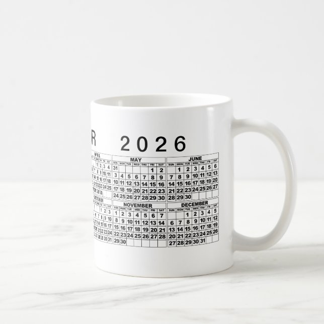 Tasse 2026 Schwarz-weiß (Rechts)