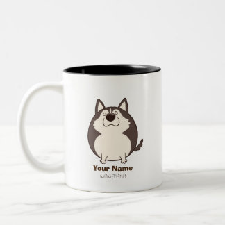 TASSE 2 COULEURS シベリアンハスキー「ハスたま」<名入れ>