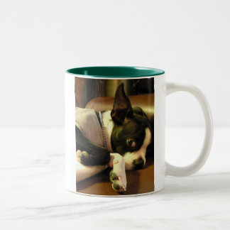 TASSE 2 COULEURS ブチ　マグ　緑　◎