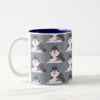 Tasse 2 Couleurs 寝ているシベリアンハスキー　Sleeping siberian husky