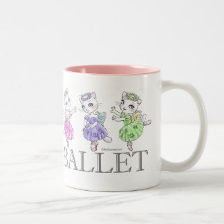 TASSE 2 COULEURS 白猫バレリーナ　マグカップ