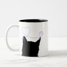 黒猫の前後マグカップ